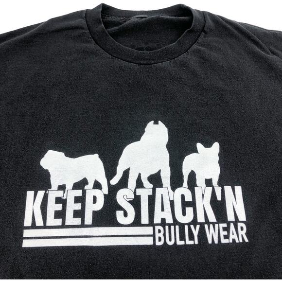 KSBW LARGE Black Keep Stack'n Bully Wear Tee T-Shirt Short Sleeve Crew Neck - Picture 2 of 4
